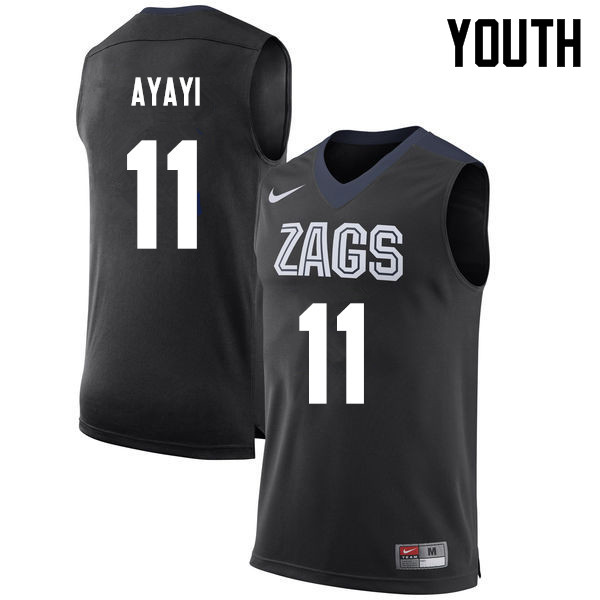 Youth Gonzaga Bulldogs #11 Joel Ayayi College Basketball Jerseys Sale-Black - Click Image to Close